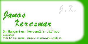 janos kercsmar business card